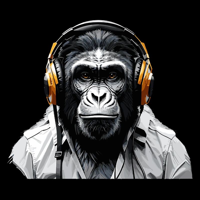 DJ Monkey: Musikmacher Affe mit Kopfhörer