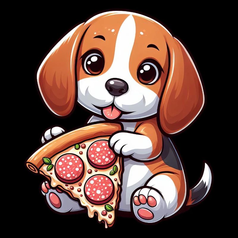 Pizza au salami pour chien Beagle