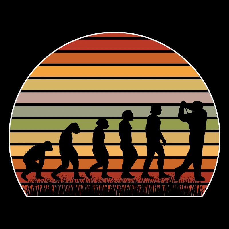 Evolution Graphic Golfer Golf Player Golfing Golf