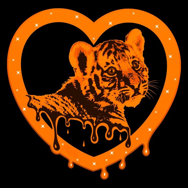 Tiger im Herzen - Orange