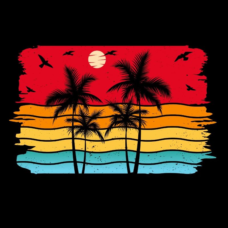 Sunset beach summer gift beach retro