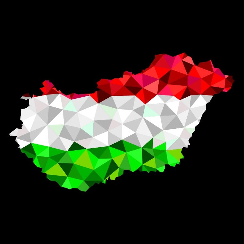 Hungary map in low poly style