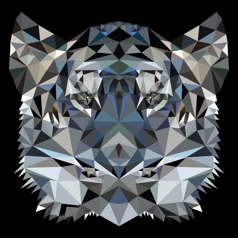Tiger grau/blau polygon Design