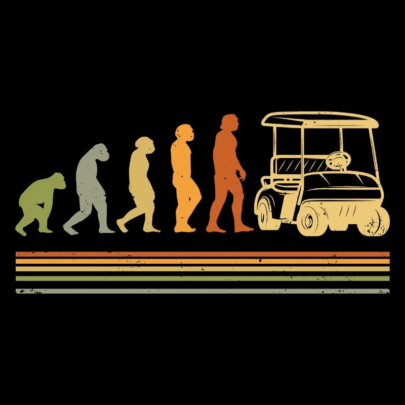 Evolution Graphic Golfer Golf Player Golfing Golf