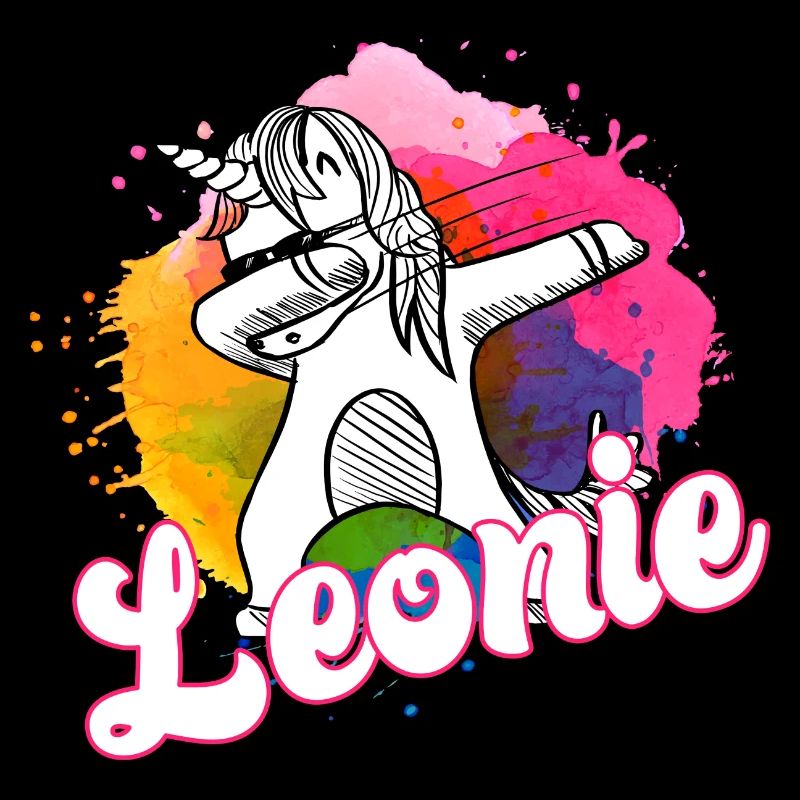 LEONIE - Schöner Name mit dabbing Einhorn