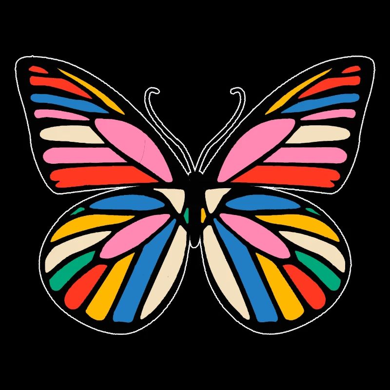 Fröhlicher mehrfarbiger Schmetterling