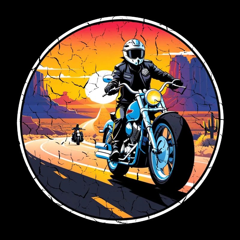 Motorcycle and Sunset, Biker Gift