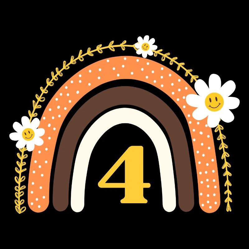 4e anniversaire rainbow jaune