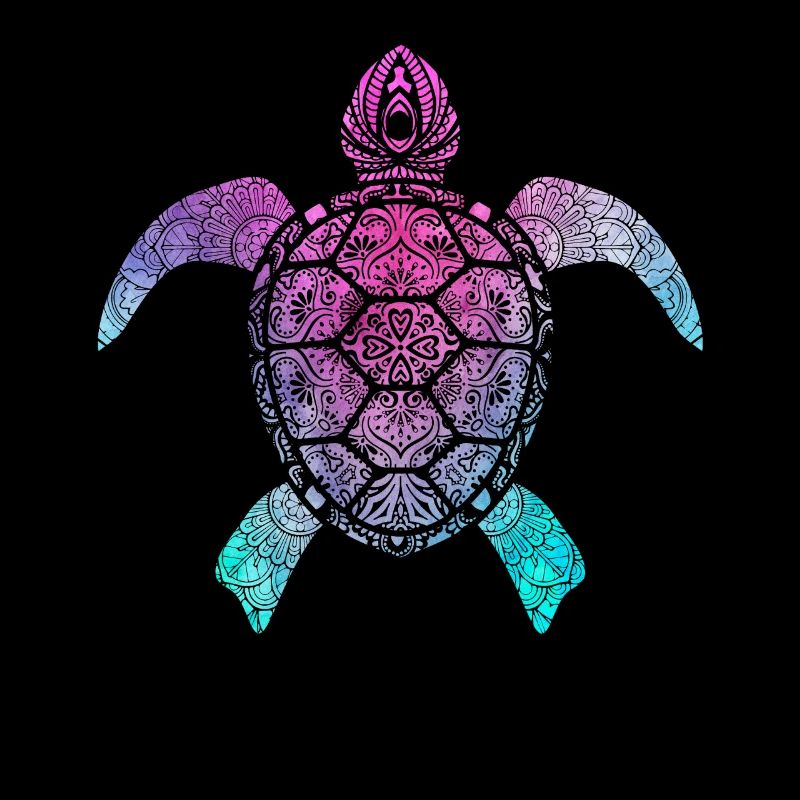 Turtle mandala pattern yoga exercise icon