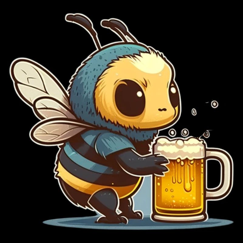 Cool bee boit un verre de bière