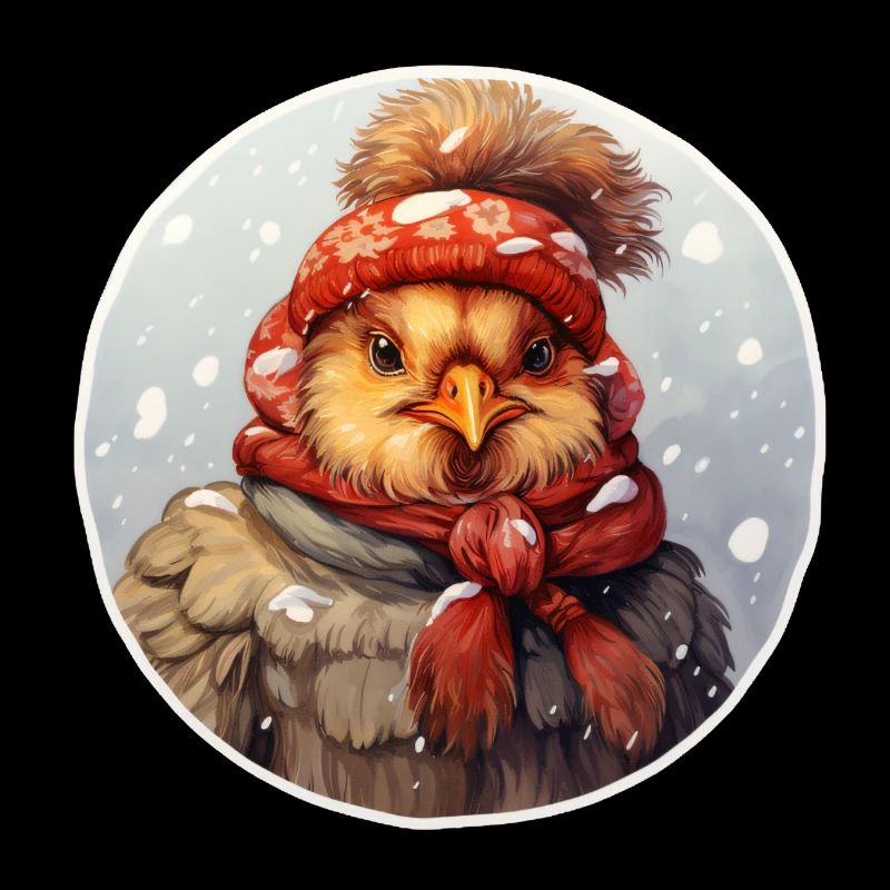 Chicks in snowfall