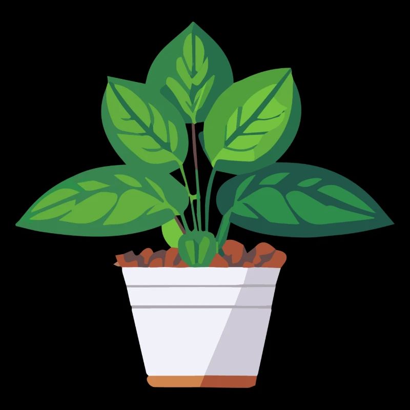 Planter des feuilles vertes en pot