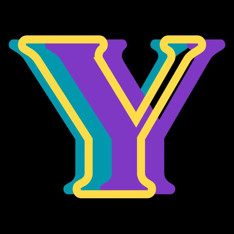 Multicolored letter y