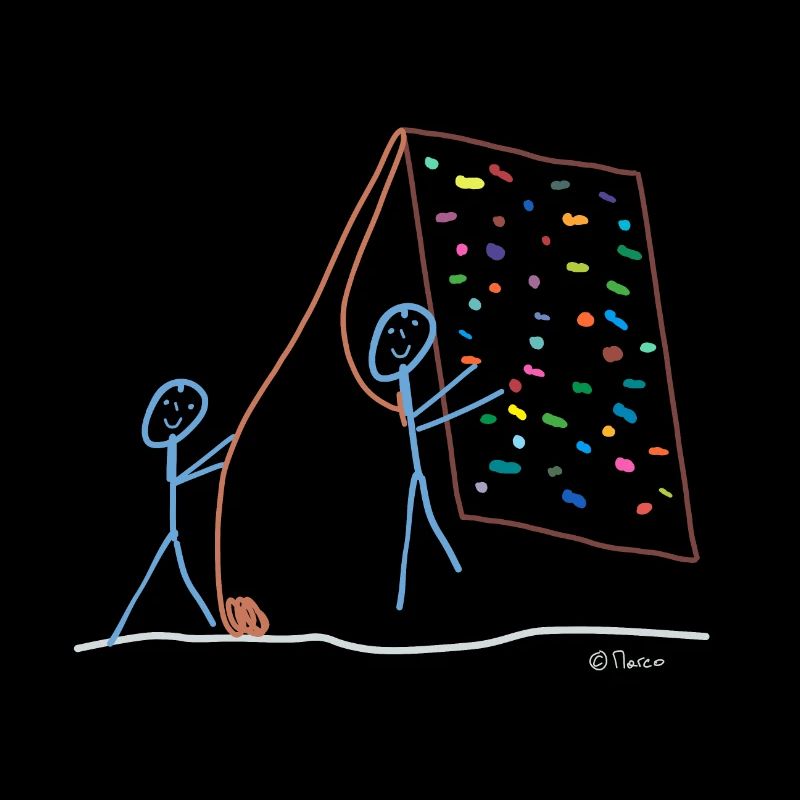 Klettern Strichmännchen, Kletterwand, abseilen