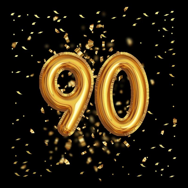 90 Jähriges Luftballon Design