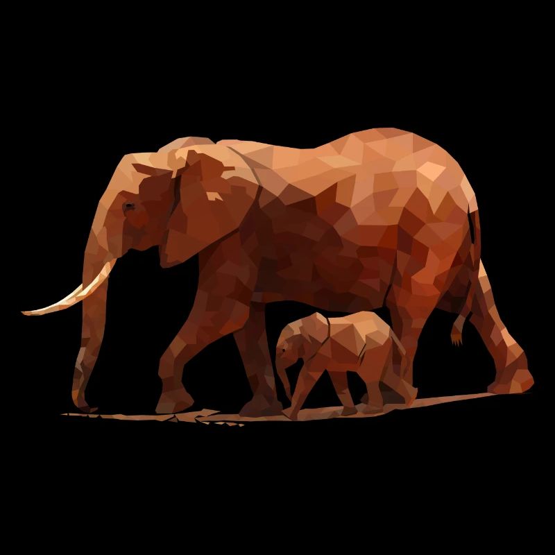 Elefanten Low-Poly