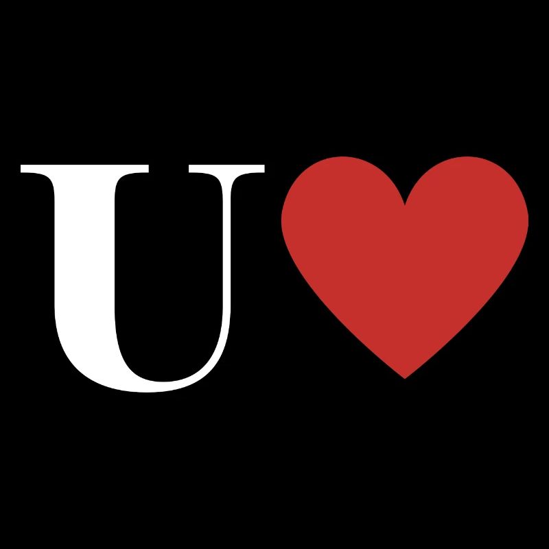 Letter u red heart