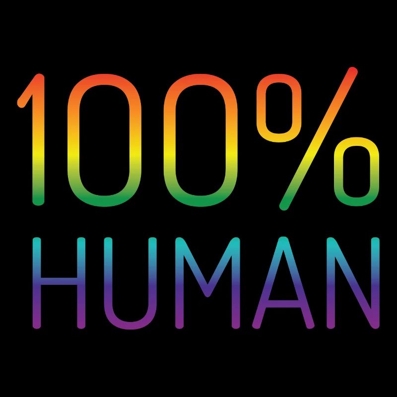 100% humain dans les couleurs de l'arc-en-ciel