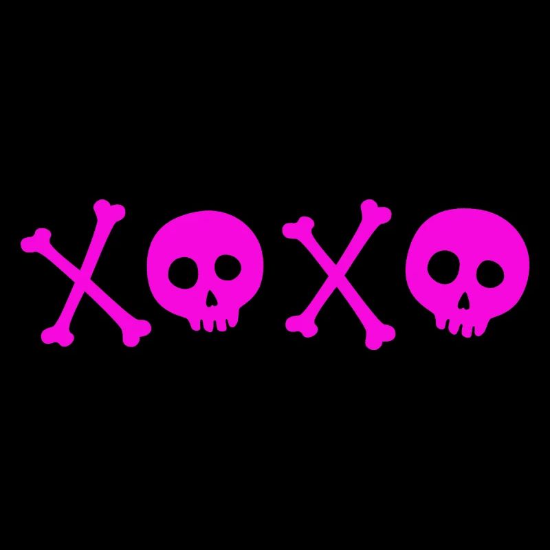 XOXO pink skulls