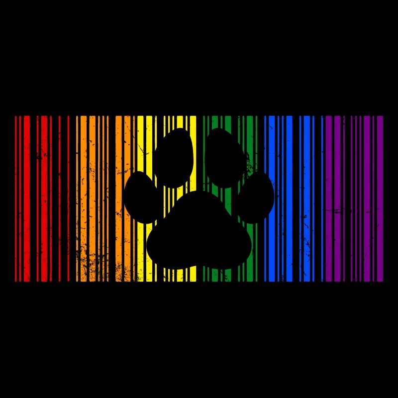 LGBT Regenbogen Farben Barcode Icon Pride Gay Paw