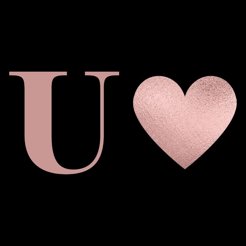Buchstabe u Herz roségold