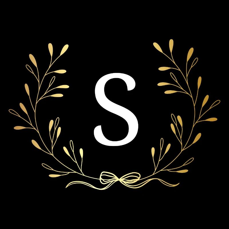 Buchstaben s Gold Blumenkrone