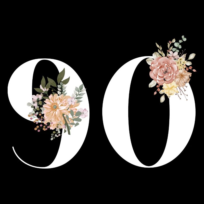 90e anniversaire fleuris (Cadeau de 90 ans)