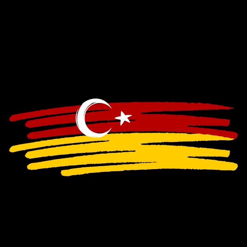 German Turkish flag painted flag