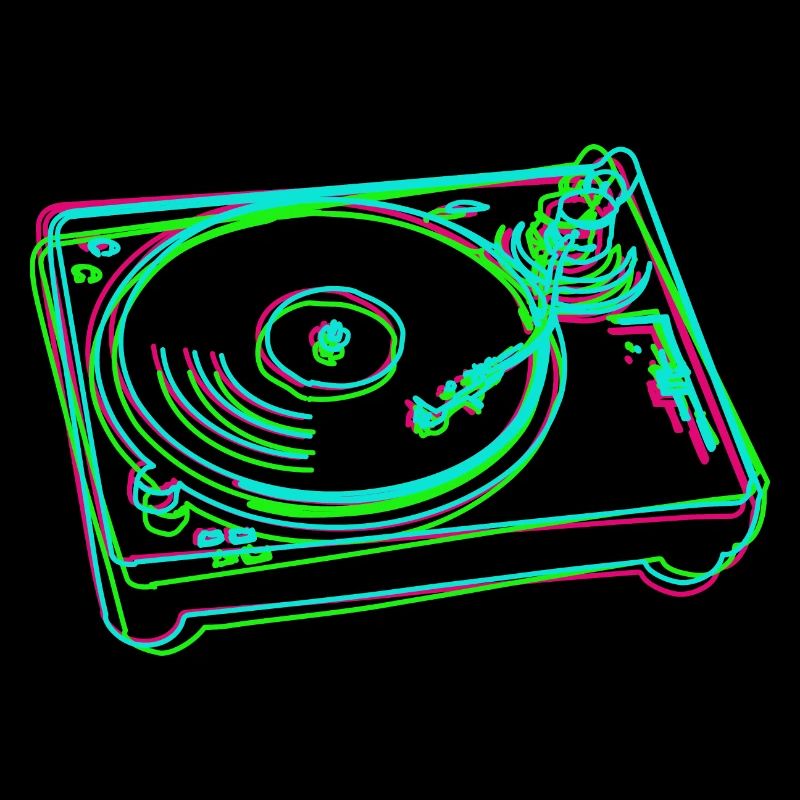 Turntable Vinyl Stylized Colorful