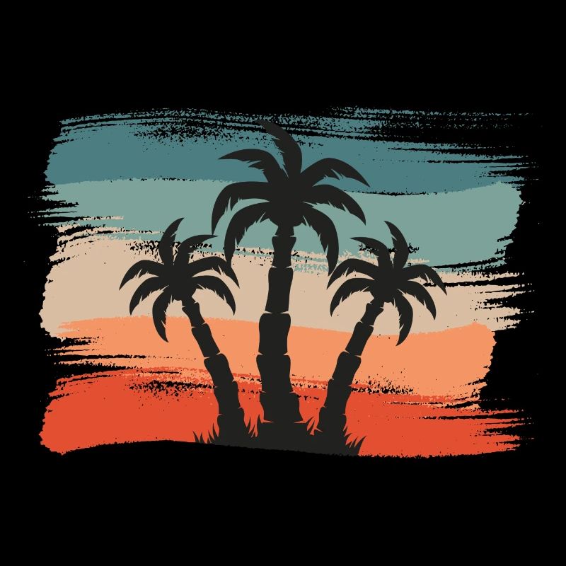 Beach Style: Retro Palmen einsame Insel Design