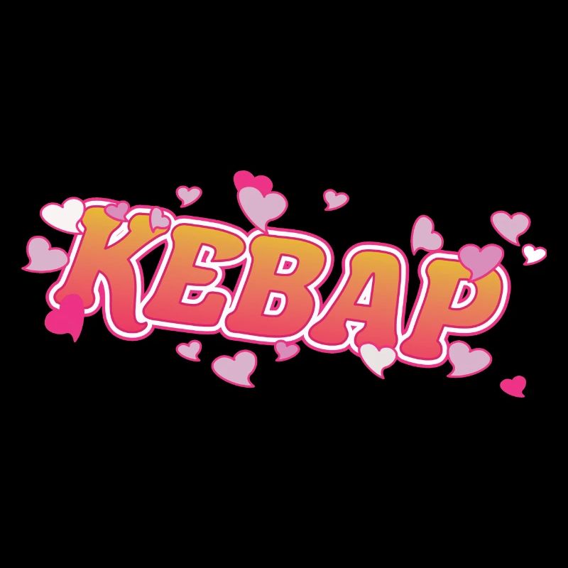 Kebab cool avec design coeurs roses