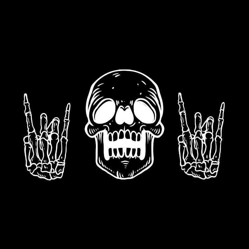 Skull hands rock n roll