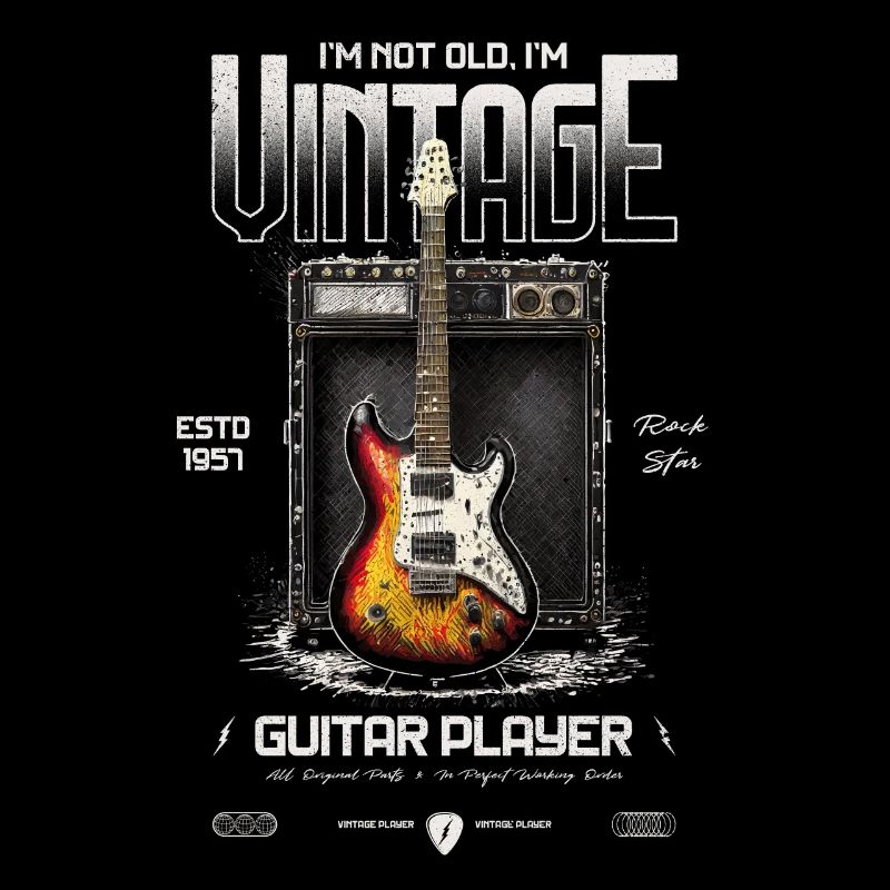 Ich bin nicht alt, ich bin ein Vintage-Retro-Gitarrist von 1957