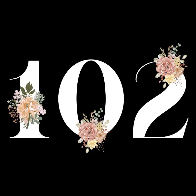 102e anniversaire fleuris (Cadeau de 102 ans)