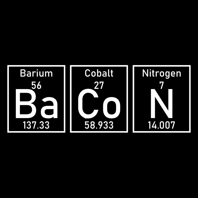 Bacon elements periodic table funny funny chemistry