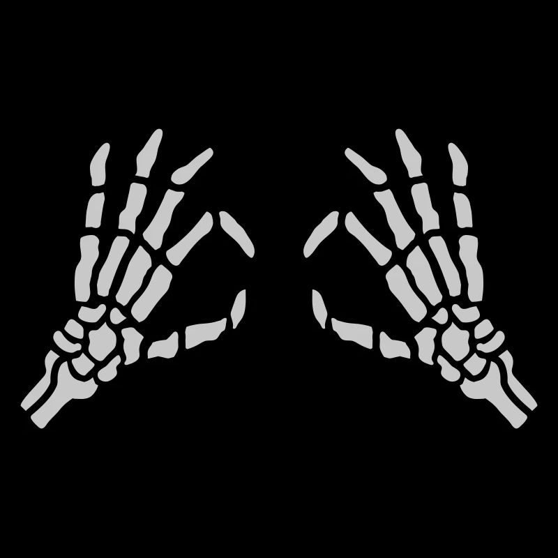 Eyes look through skeleton hole