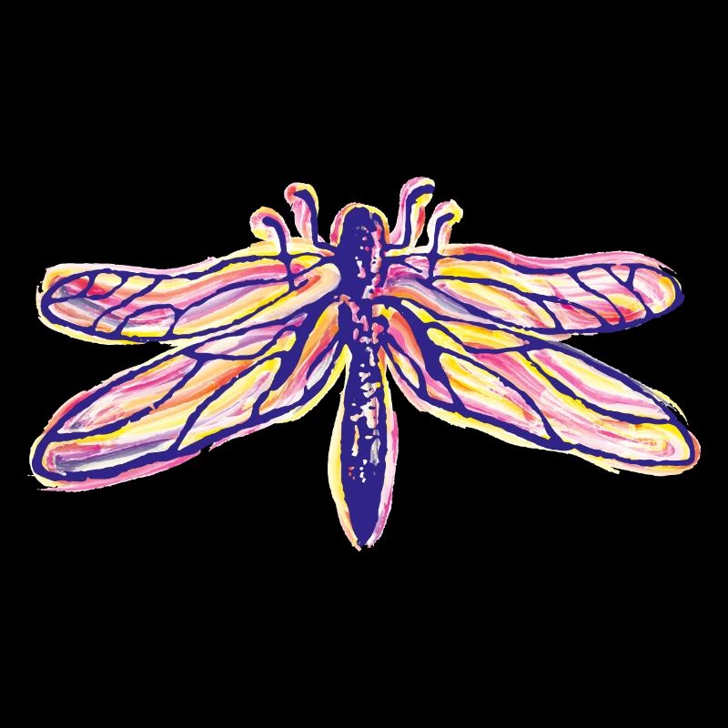 Libelle farbenfroh im Aquarellstil