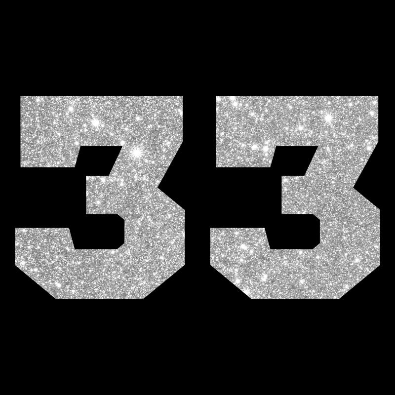 Nummer 33 Silberglitter - 33. Jubiläum