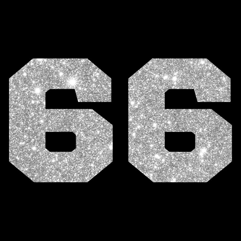 Number 66 Silver Glitter - 66th Anniversary