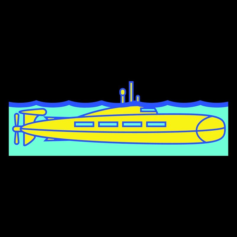 Submarine Water Surface Periscope Watching Dives