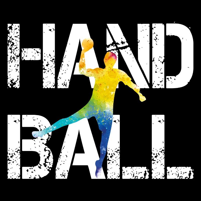 Handball cool colored design with lettering