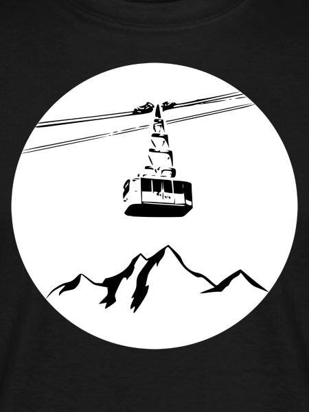 Mountain with gondola black