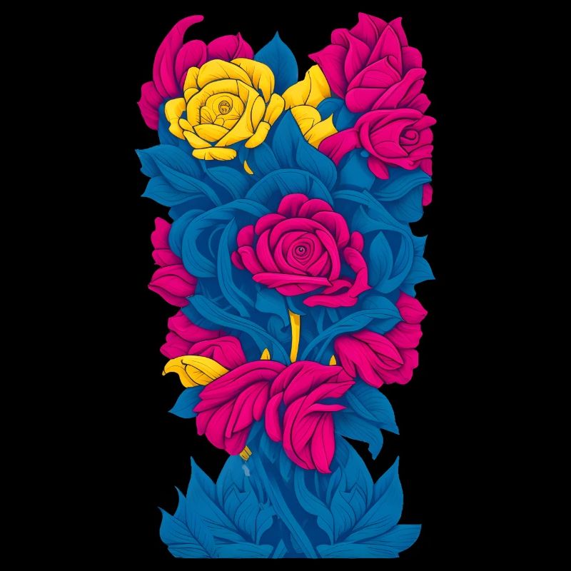 Blumen (blau, rot, gelb)