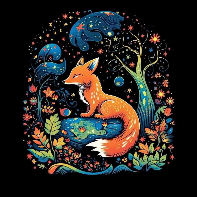 Fuchs Wald Mond Fabel Mythisch Märchen