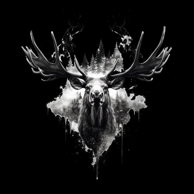 Elk deer nature Scandinavian forest