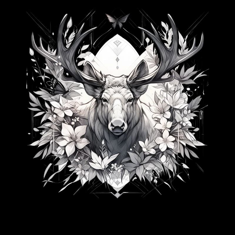 Elk deer nature Scandinavian forest