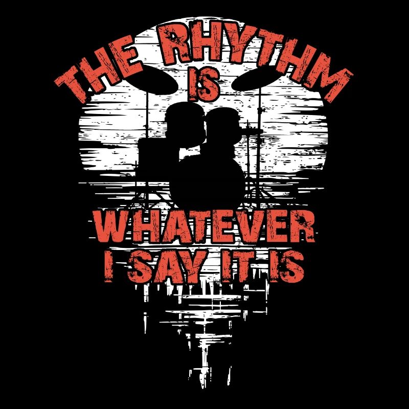 Drumset Silhouette mit Spiegelung lustiger Spruch