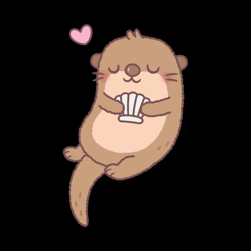 Cute Otter With Sea Shell