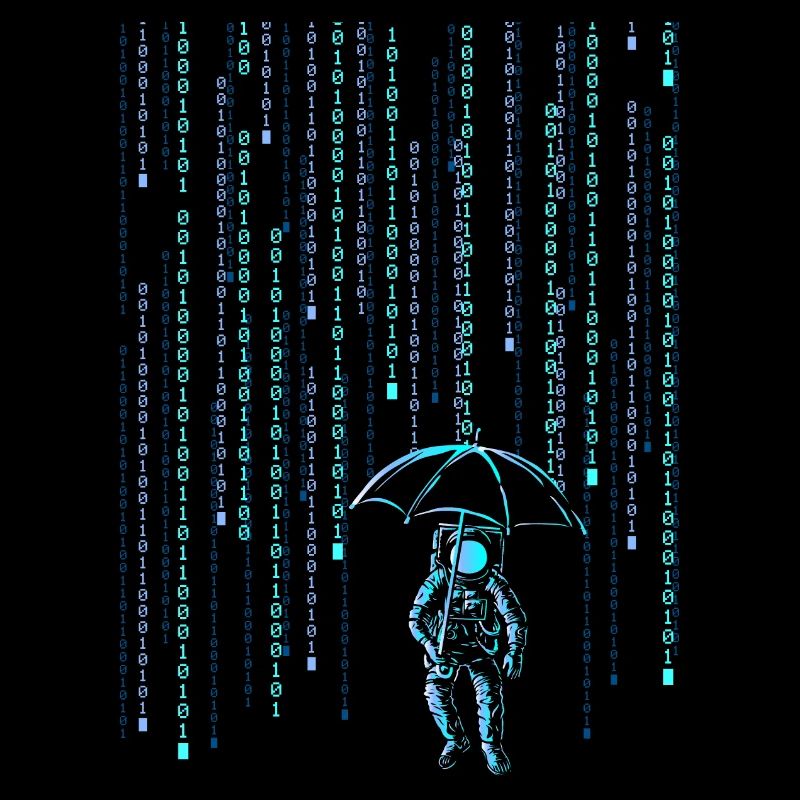 Astronaut Sci-Fi Digital Rain
