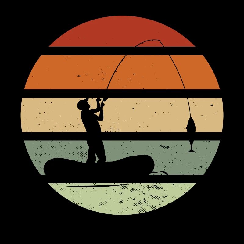 Pêcheur rétro vintage de pêche